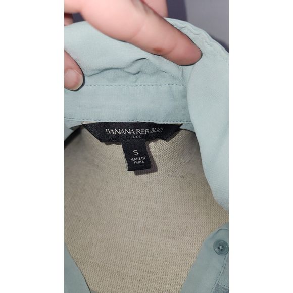 Banana Republic light green short sleeve collared shirt size small - Picture 3 of 6